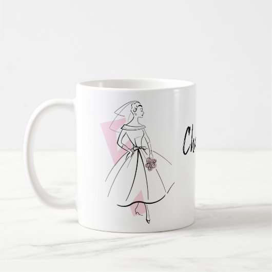 Fashion Bride Pink Name Tasse (Links)