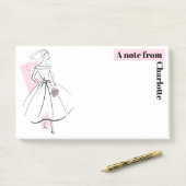 Fashion Bride Pink Note Name Postit Notizen (Auf Schreibtisch)