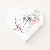 Fashion Bride Pink Notebook-Herz Notizblock (Rückseite)