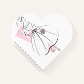 Fashion Bride Pink Notebook-Herz Notizblock (Vorderseite)