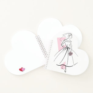 Fashion Bride Pink Notebook-Herz Notizblock