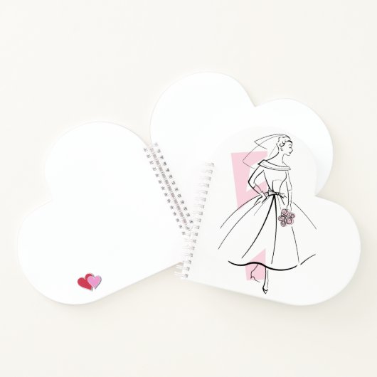 Fashion Bride Pink Notebook-Herz Notizblock (Innenseite)