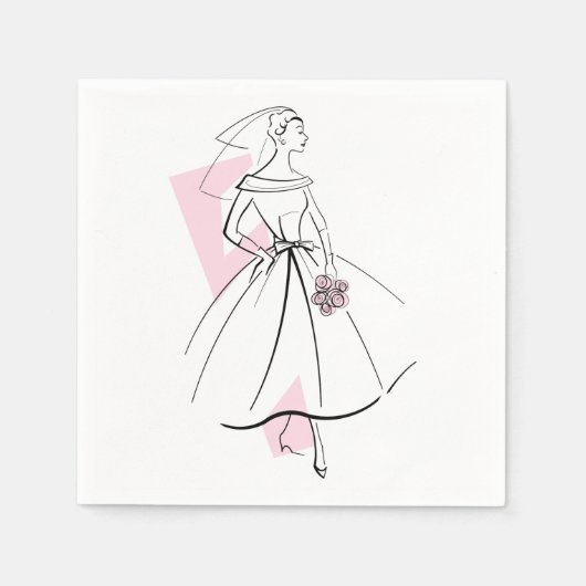 Fashion Bride Pink Papierservietten (Vorderseite)