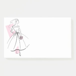 Fashion Bride Pink Post-it-Notizen Post-it Klebezettel