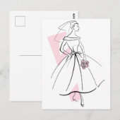 Fashion Bride Pink Postkarte (Vorne/Hinten)