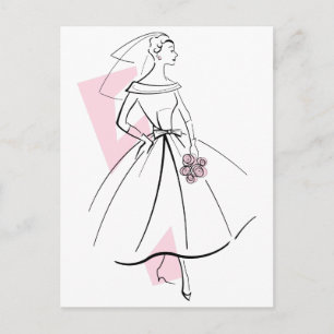 Fashion Bride Pink Postkarte