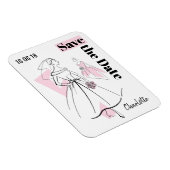 Fashion Bride Pink Save the Date flexibler Magnet (Rechte Seite)