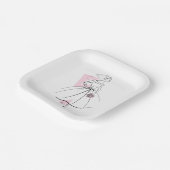 Fashion Bride Pink Square Pappteller (Gewinkelt)