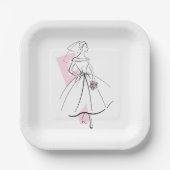 Fashion Bride Pink Square Pappteller (Vorderseite)