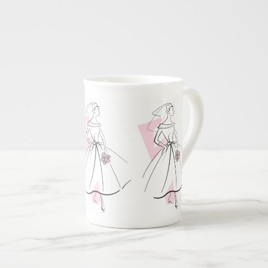 Fashion Bride Pink Tasse Knochen China (Vorderseite Rechts)