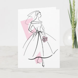 Fashion Bride Pink Text Grüße Karte