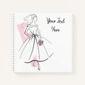 Fashion Bride Pink Text Notebook Quadrat Notizblock (Vorderseite)