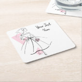 Fashion Bride Pink Text Untersetzer (angewinkelt)