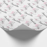 Fashion Bride Pink Umhüllungspapier Geschenkpapier<br><div class="desc">Ein Design im Stil der Mitte des Jahrhunderts mit einer Retro-Touch, die Strichzeichnungen einer Braut in Rosa und Weiß auf weißem Hintergrund enthält. Inspiriert durch Kleidungsmuster und Modebilder aus den 1950er und 1960er Jahren. Ein individuell anpassbares Design für Sie, um mit Ihrem eigenen Text, Bildern und Ideen zu personalisieren. Ein...</div>