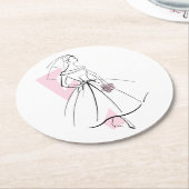 Fashion Bride Pink Untersetzer rund (Angewinkelt)