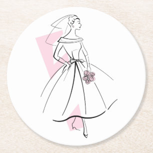 Fashion Bride Pink Untersetzer rund