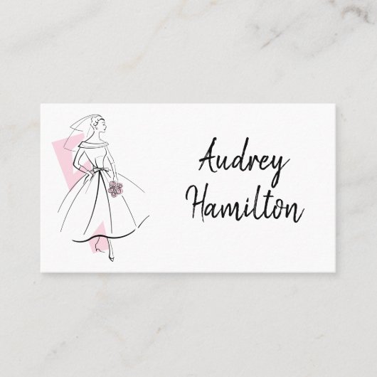 Fashion Bride Pink Visitenkarte (Vorderseite)