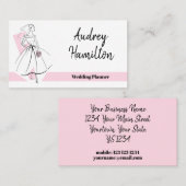 Fashion Bride Pink Visitenkarte rosa Rückseite (Vorne/Hinten)