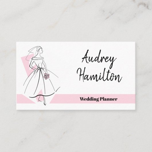 Fashion Bride Pink Visitenkarte rosa Rückseite (Vorderseite)