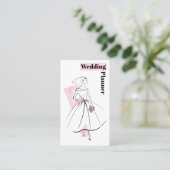 Fashion Bride Pink Wedding Planner Visitenkarte (Stehend Vorderseite)