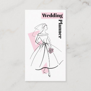 Fashion Bride Pink Wedding Planner Visitenkarte