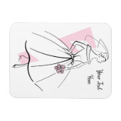 Fashion Bridge Pink Text flexibler Magnet (Horizontal)