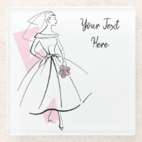 Fashion Bridge Pink Text Untersetzer Glas