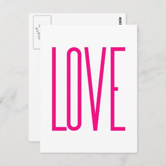 Fashion Bright Pink Liebe Postkarte (Vorne/Hinten)