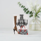 Fashion Business Card Handbag Bootleder Zebra Visitenkarte (Stehend Vorderseite)