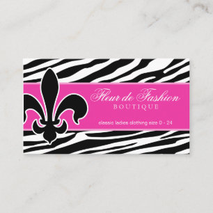 Fashion Business Card Lilie zebra pink Visitenkarte