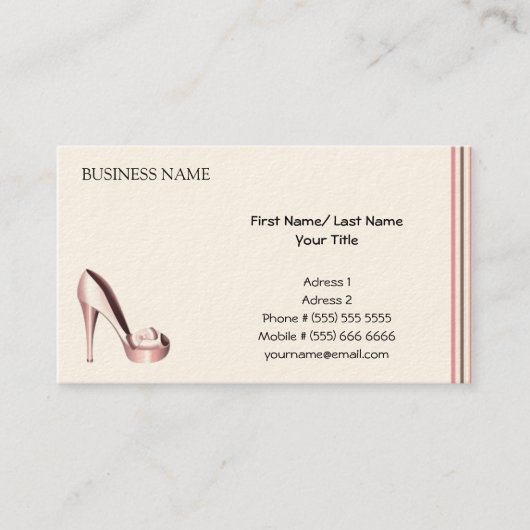 Fashion Business Card Visitenkarte (Vorderseite)