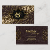 Fashion Business Cards Tier Zebra Süede Leopard Visitenkarte (Vorne/Hinten)
