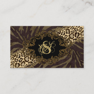 Fashion Business Cards Tier Zebra Süede Leopard Visitenkarte