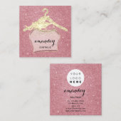 Fashion Cloud Hanger Dress Boutique QR Code Logo Quadratische Visitenkarte (Vorne/Hinten)