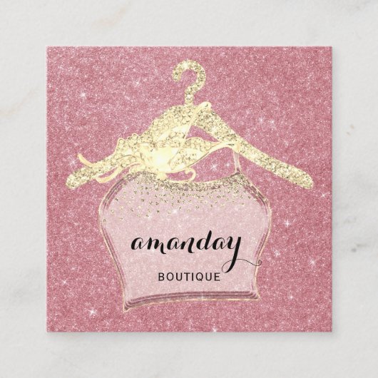 Fashion Cloud Hanger Dress Boutique QR Code Logo Quadratische Visitenkarte (Vorderseite)