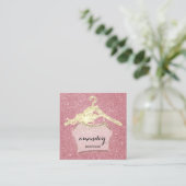 Fashion Cloud Hanger Dress Boutique QR Code Logo Quadratische Visitenkarte (Stehend Vorderseite)