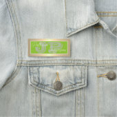 Fashion Color Apple Green & Luxury Gold: Monogram Namensschild (Beispiel)