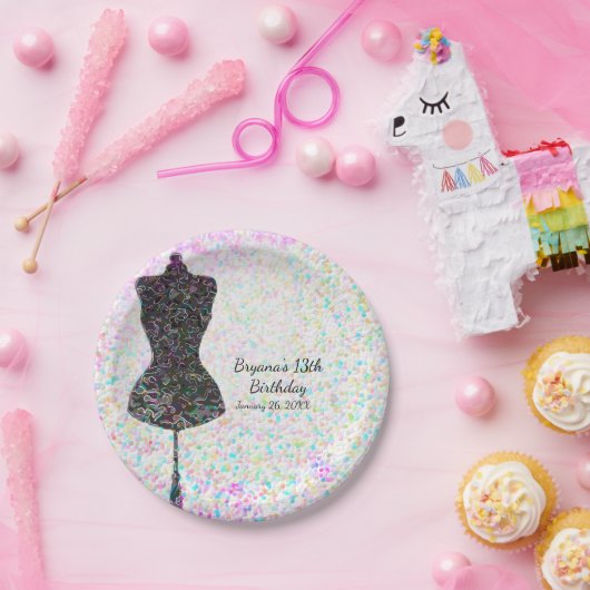 Fashion Confetti Mannequin Modernes Party Pappteller (Party)