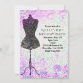 Fashion Confetti Mannequin Party Einladungen (Vorderseite)