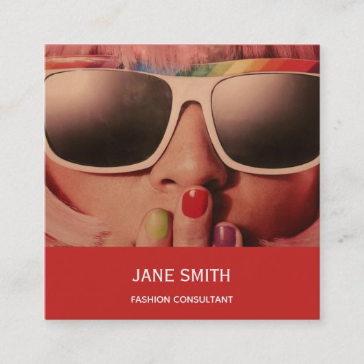Fashion Consultant freiberuflich beruflich modern Quadratische Visitenkarte (Vorderseite)