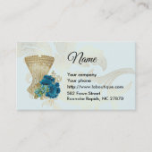 Fashion Corset & Blue Flowers Business Card Visitenkarte (Vorderseite)