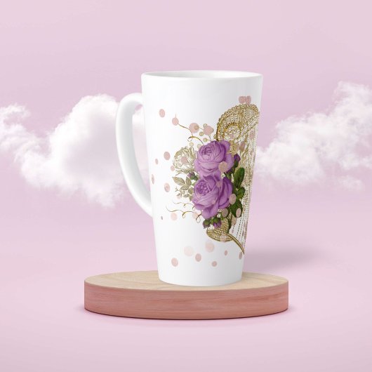 Fashion Corset & Floral Latte Tasse