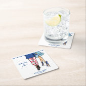 Fashion Couple Red Lobster Shower Wedding Rechteckiger Pappuntersetzer (Vor Ort)