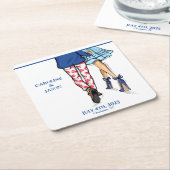 Fashion Couple Red Lobster Shower Wedding Rechteckiger Pappuntersetzer (angewinkelt)