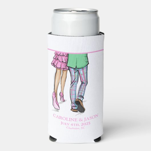 Fashion Couple Red Lobster Shower Wedding Selters Dosenkühler (Seltzer Vorderseite)