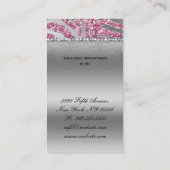 Fashion Crown Salon Spa Silver Pink Crystal Terminkarte (Rückseite)