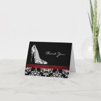 Fashion Damask Stiletto Danke-Karte