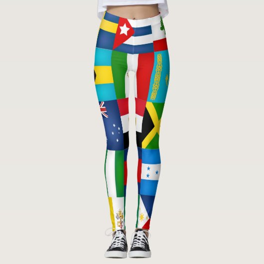 Fashion der Coolen Weltflagge Leggings (Vorderseite)