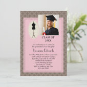 Fashion Design Abschluss Foto Einladung (Stehend Vorderseite)