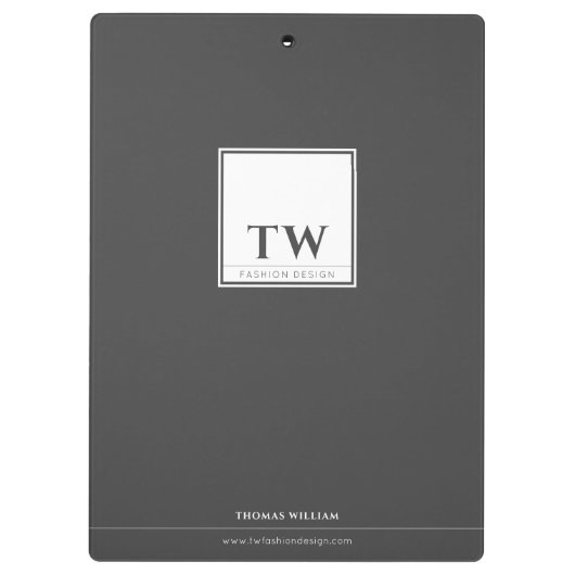 Fashion Design Dunkelgrau Klemmbrett (Rückseite)